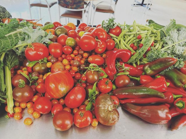 Some of the panoply of colors of nature’s bounty. #photography #vegetables #vegetablegarden